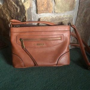 Brown faux leather purse